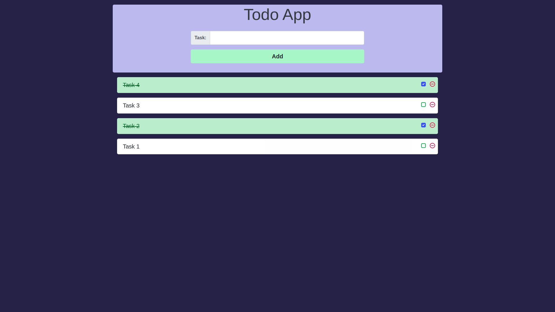 todo app screenshot